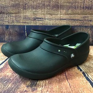 Crocs Neria Womens Size 9 Black Slip On Work Clogs